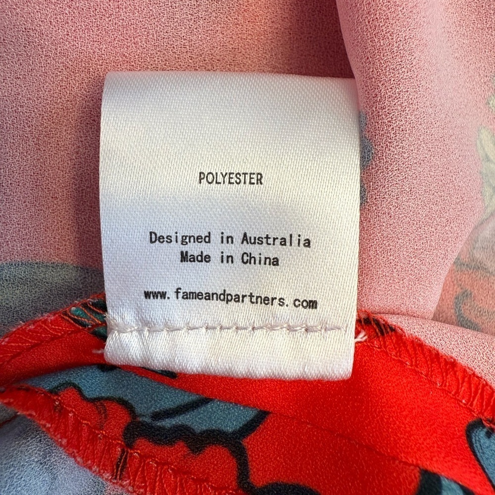 NWOT Fame and Partners Red Floral Spaghetti Strap Dress Size 2 - Picture 6 of 10